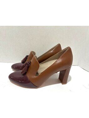 Boden Lottie tassel Women's Classicshoes brown burgundy block heel size 38.5